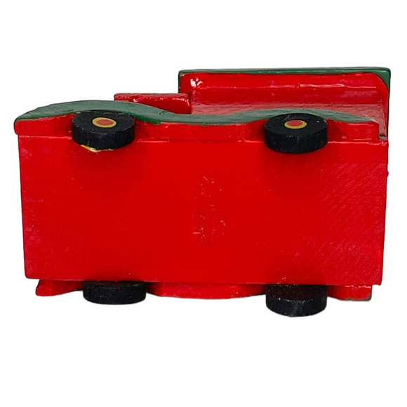 Vintage Wooden Truck Red and Green Christmas Ornament - Picture 4 of 8